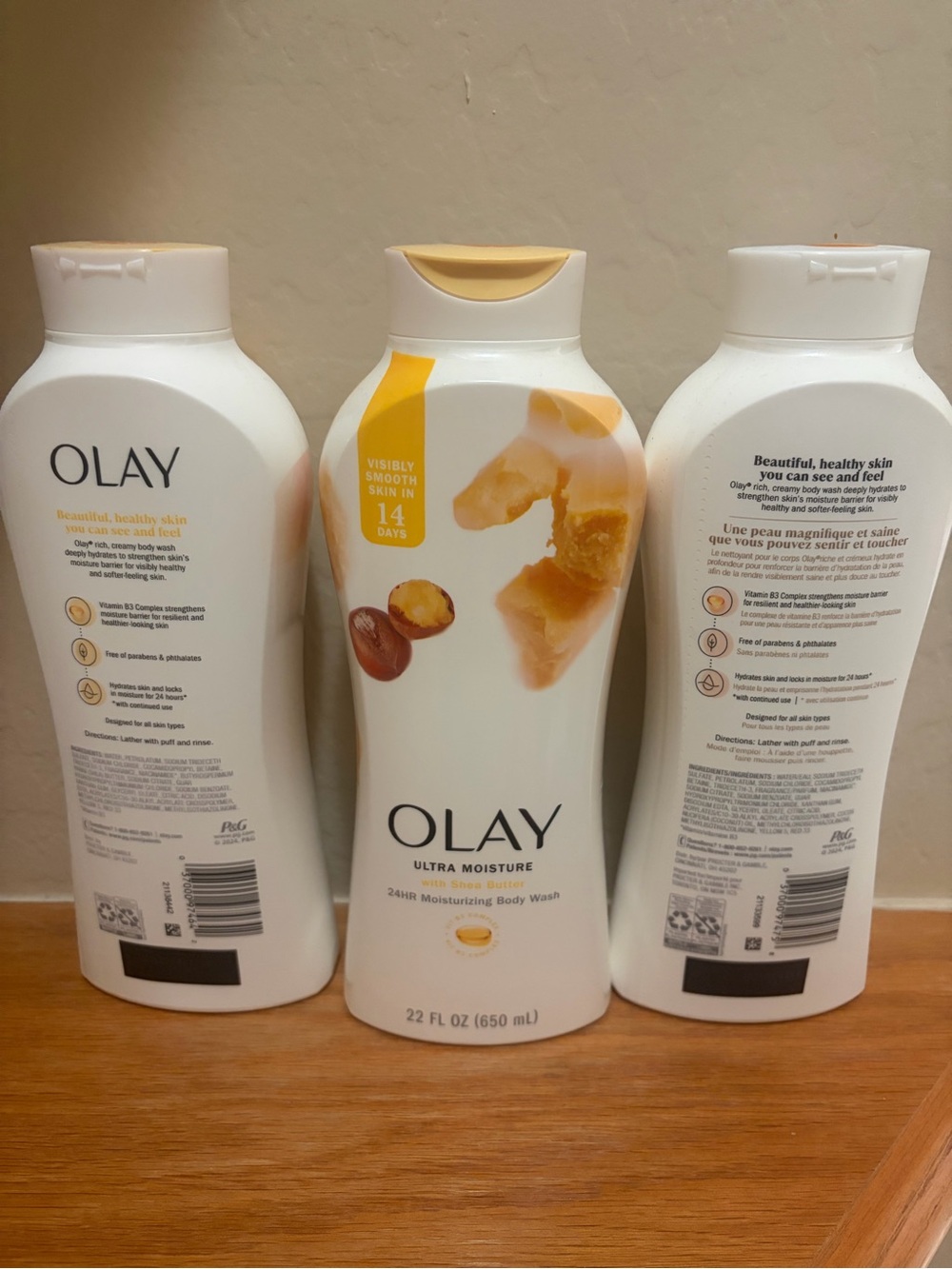 OLAY Ultra Moisture Body Wash Trio - White with Yellow and Brown Accents - Picture 2 of 2